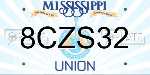 8CZS32 Mississippi License Plate