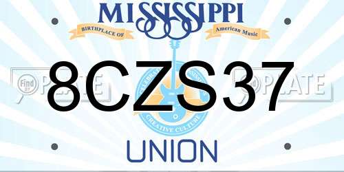 8CZS37 Mississippi License Plate