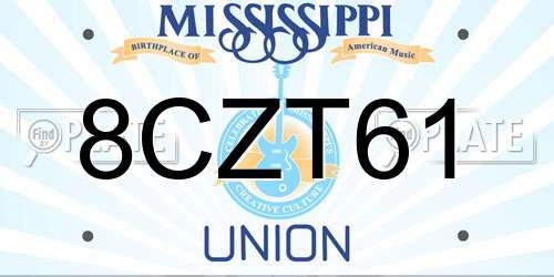 8CZT61 Mississippi License Plate