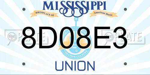 8D08E3 Mississippi License Plate