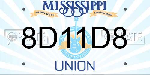 8D11D8 Mississippi License Plate