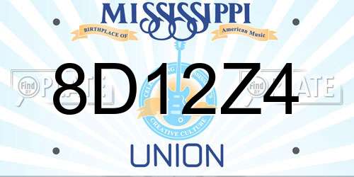 8D12Z4 Mississippi License Plate