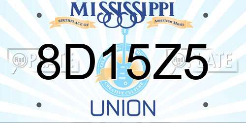 8D15Z5 Mississippi License Plate