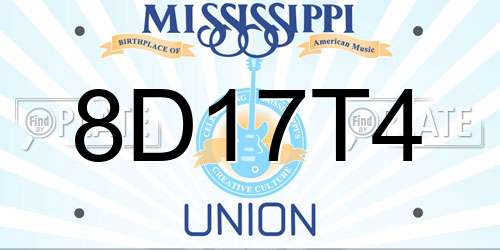 8D17T4 Mississippi License Plate