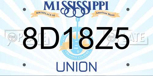 8D18Z5 Mississippi License Plate