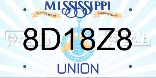 8D18Z8 Mississippi License Plate