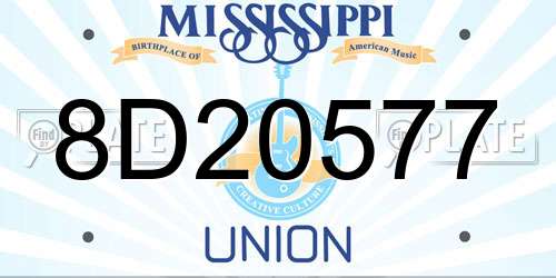 8D20577 Mississippi License Plate