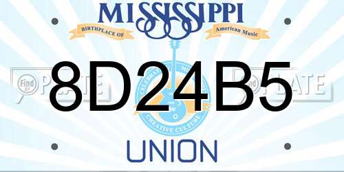 8D24B5 Mississippi License Plate