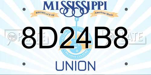8D24B8 Mississippi License Plate