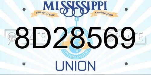 8D28569 Mississippi License Plate