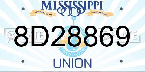 8D28869 Mississippi License Plate