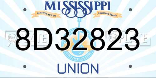 8D32823 Mississippi License Plate