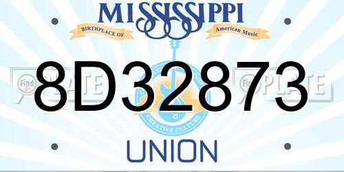 8D32873 Mississippi License Plate