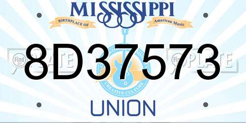 8D37573 Mississippi License Plate