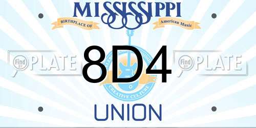 8D4 Mississippi License Plate
