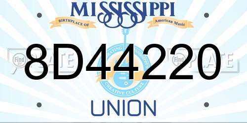 8D44220 Mississippi License Plate