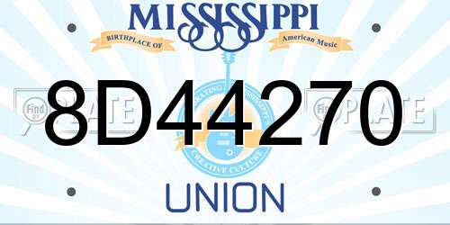 8D44270 Mississippi License Plate