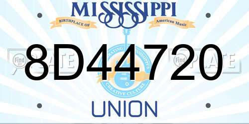 8D44720 Mississippi License Plate
