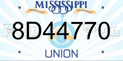 8D44770 Mississippi License Plate