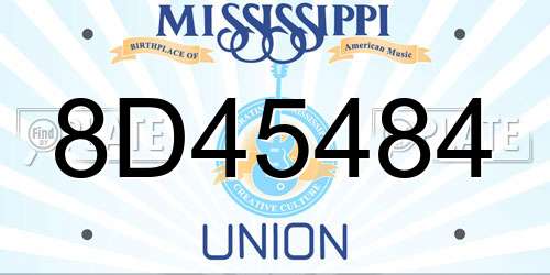 8D45484 Mississippi License Plate