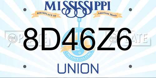 8D46Z6 Mississippi License Plate