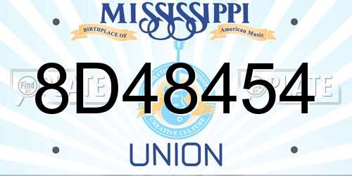 8D48454 Mississippi License Plate