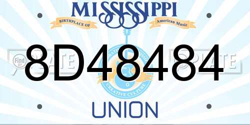 8D48484 Mississippi License Plate