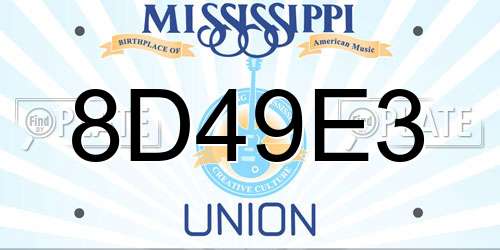 8D49E3 Mississippi License Plate