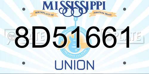 8D51661 Mississippi License Plate