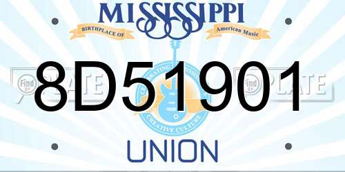 8D51901 Mississippi License Plate