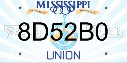8D52B0 Mississippi License Plate