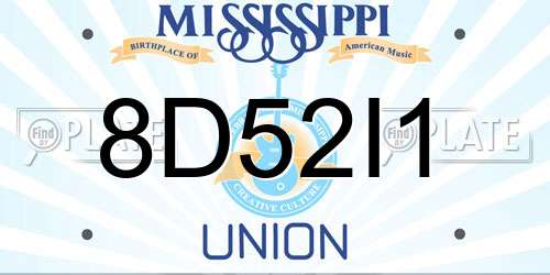 8D52I1 Mississippi License Plate