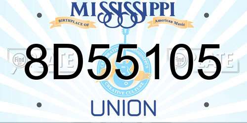 8D55105 Mississippi License Plate