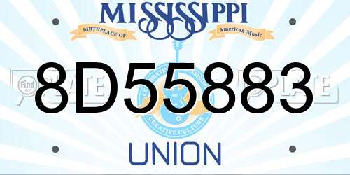 8D55883 Mississippi License Plate