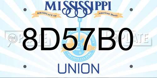 8D57B0 Mississippi License Plate