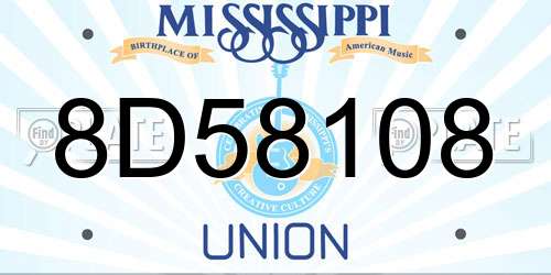 8D58108 Mississippi License Plate