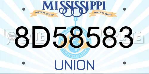 8D58583 Mississippi License Plate