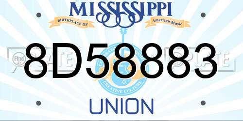 8D58883 Mississippi License Plate