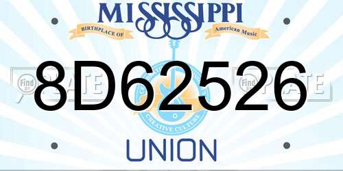 8D62526 Mississippi License Plate