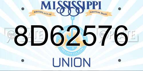 8D62576 Mississippi License Plate
