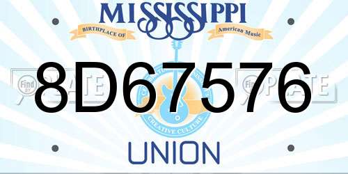8D67576 Mississippi License Plate