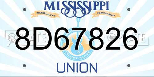 8D67826 Mississippi License Plate