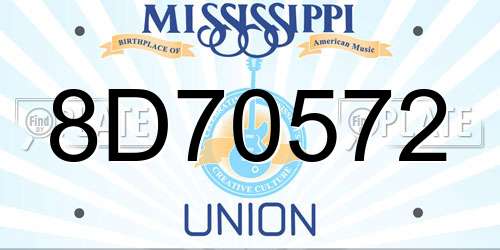 8D70572 Mississippi License Plate
