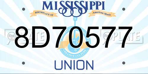 8D70577 Mississippi License Plate