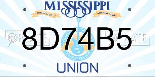 8D74B5 Mississippi License Plate