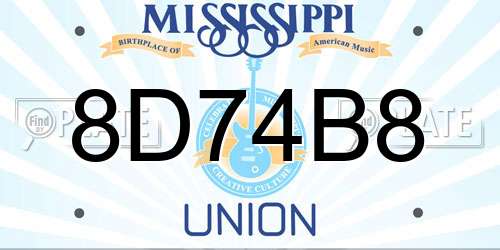 8D74B8 Mississippi License Plate