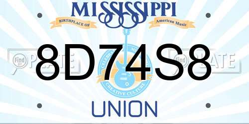 8D74S8 Mississippi License Plate