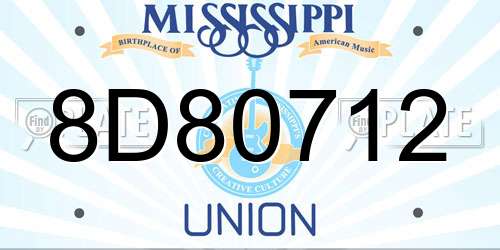 8D80712 Mississippi License Plate