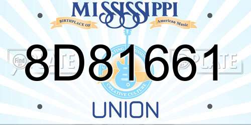 8D81661 Mississippi License Plate
