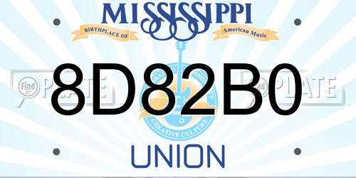 8D82B0 Mississippi License Plate